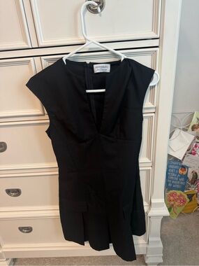 Peppermayo Black Cap-Sleeve Mini Dress